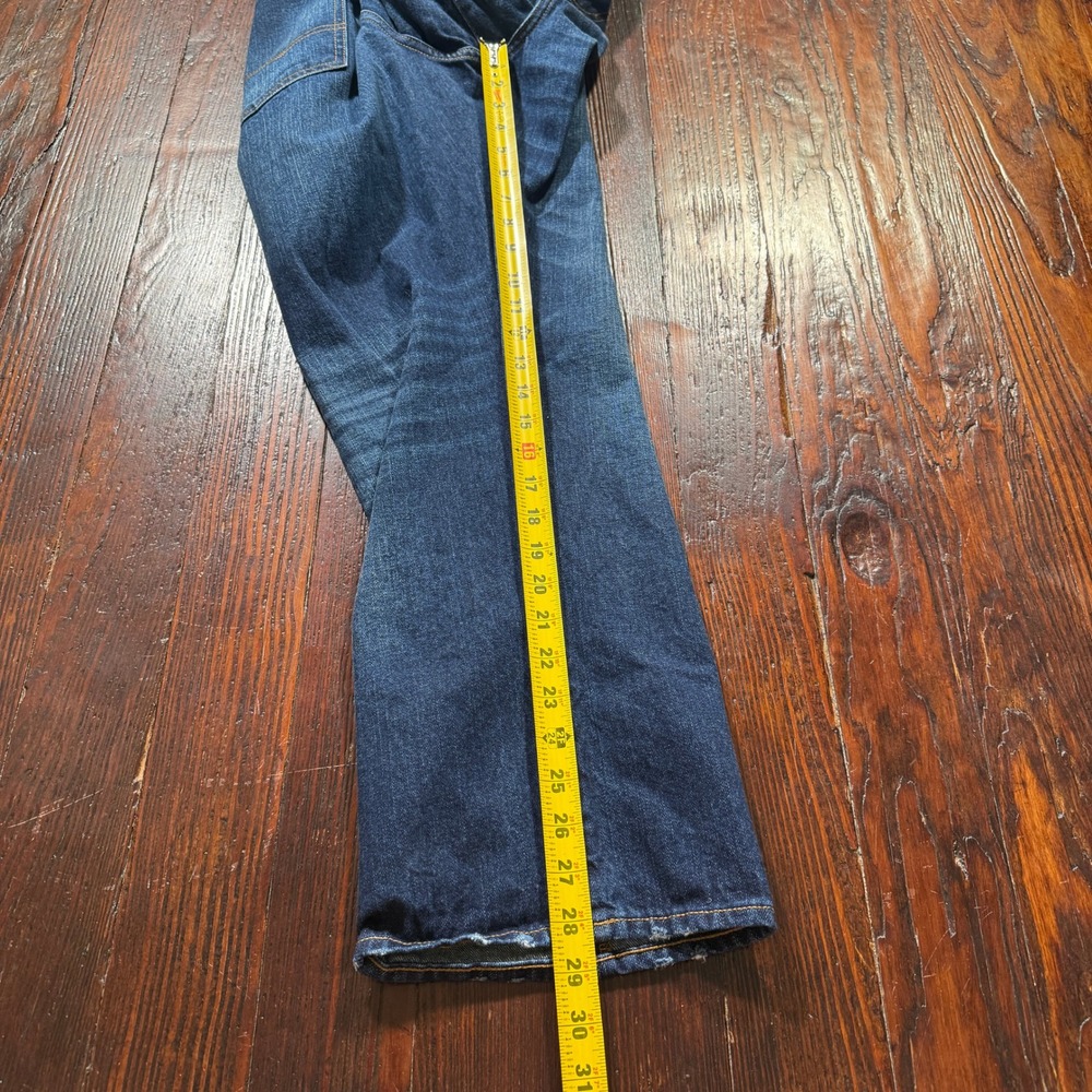 American Eagle Jeans Mens 38x30 Blue Relaxed Straight Dark Wash Faded Whiskers - Picture 6 of 10